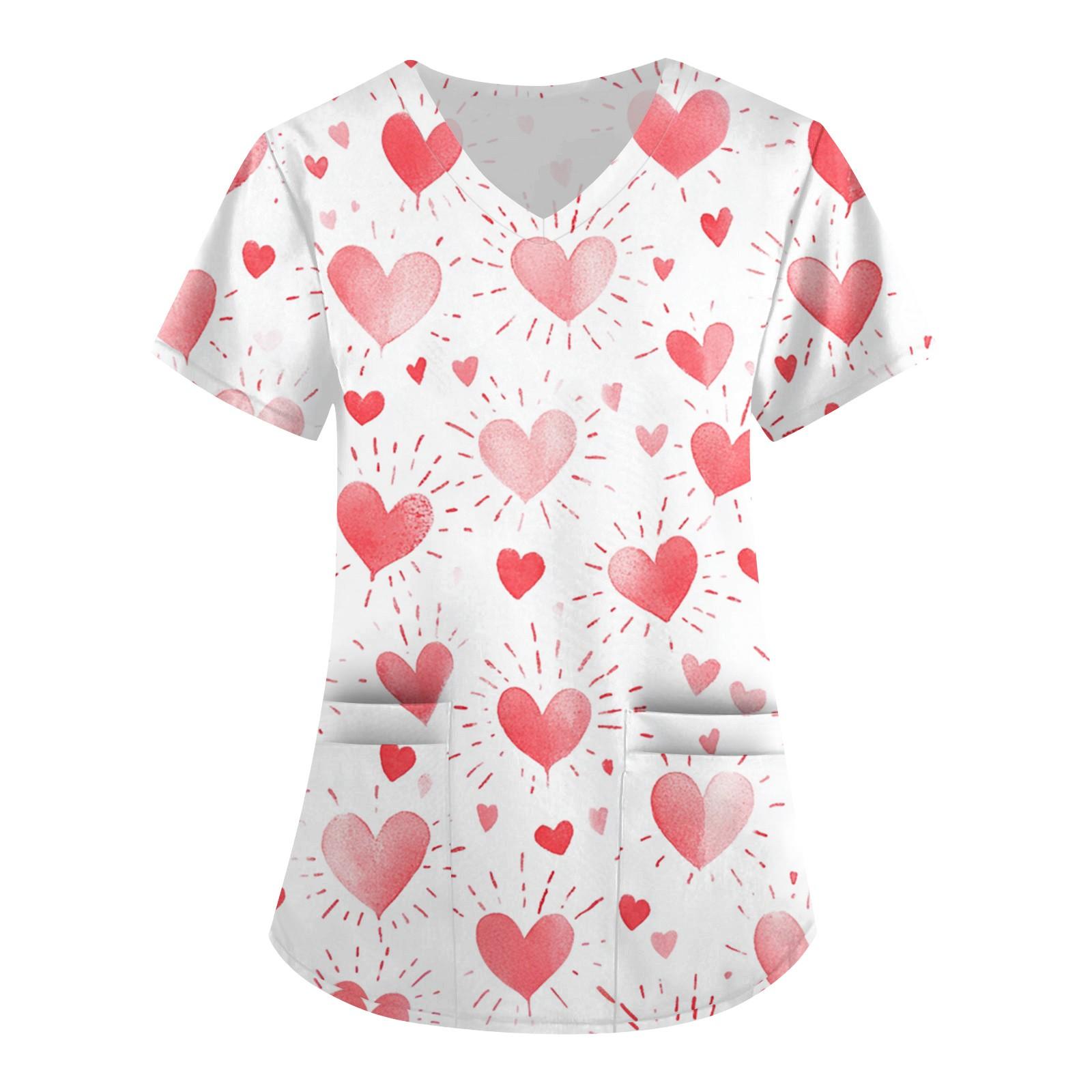 

Женский модный повседневный топ с V-образным вырезом на День святого Валентина с принтом XXXXXL