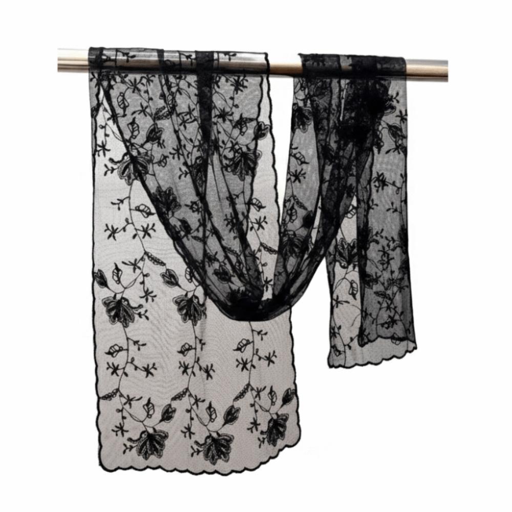 Retro Women's Lace Scarf Long Female Headscarf Versatile Sunscreen Shawl