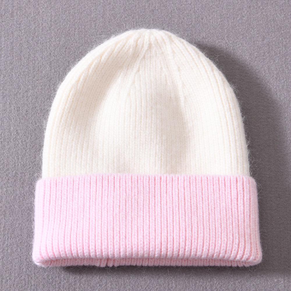 Children's Hat Rabbit Velvet Classic Striped Color Matching Knitted Hat Autumn and Winter Splicing Cute Wool Hat To Keep Warm