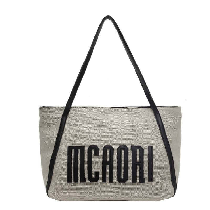 2025 Autumn New Versatile Tote Bag Trendy Simple Letter Bag Large Capacity Commuter Shoulder Messenger Bag