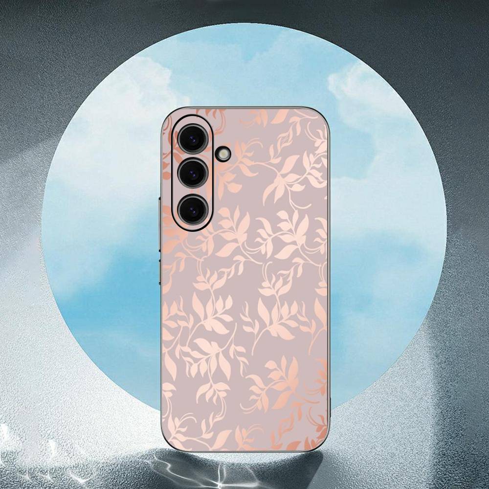Gold Rose Love Heart Luxury Black Phone Case For Samsung Galaxy S23 S24 S25 Ultra S22 Plus S21