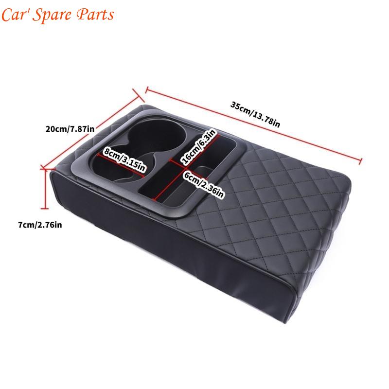 Y4UA Versatile Car Armrest Mat Leather Armrest Heightening Pad Armrest Mat Offers Additional Storage & Comfort for Vehicle