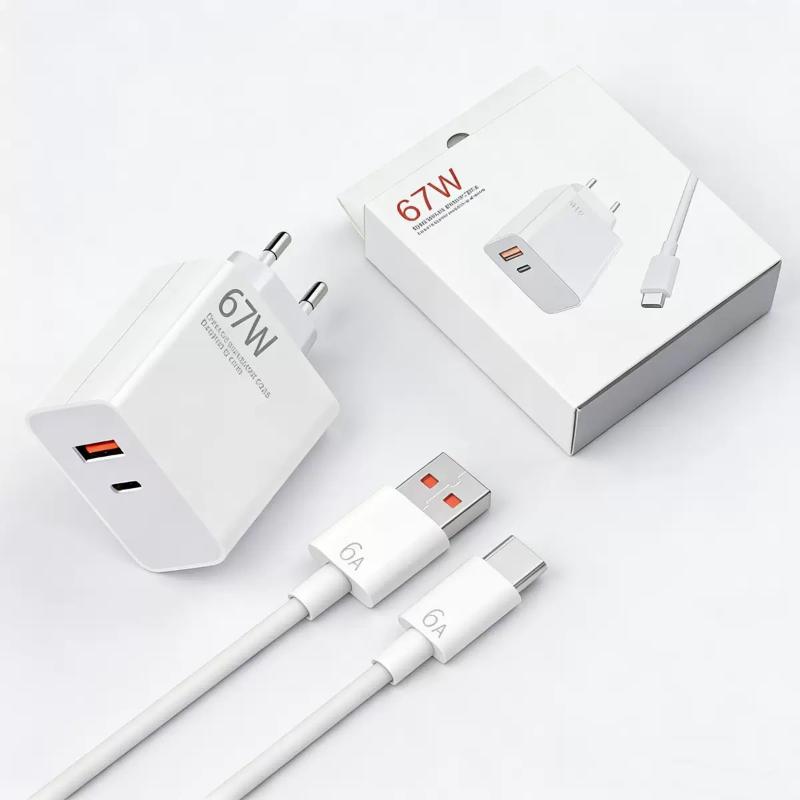 120W Schnellladeblock UK EU US Universeller Stecker Duale USB-A- und Typ-C-Anschlüsse Tragbares Ladegerät für Zuhause, Büro, Reisen