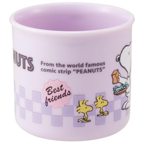 Skater Cutie de prânz Cupă de plastic, 200 ml, pentru copii, Antibacteriană, Sigură pentru mașina de spălat vase, Fabricată în Japonia, Design Snoopy 80s Cafe, KE4AAG-A