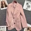 Women's Petite Korean Style Suit Jacket - Spring/Autumn Fashion, Casual High-End