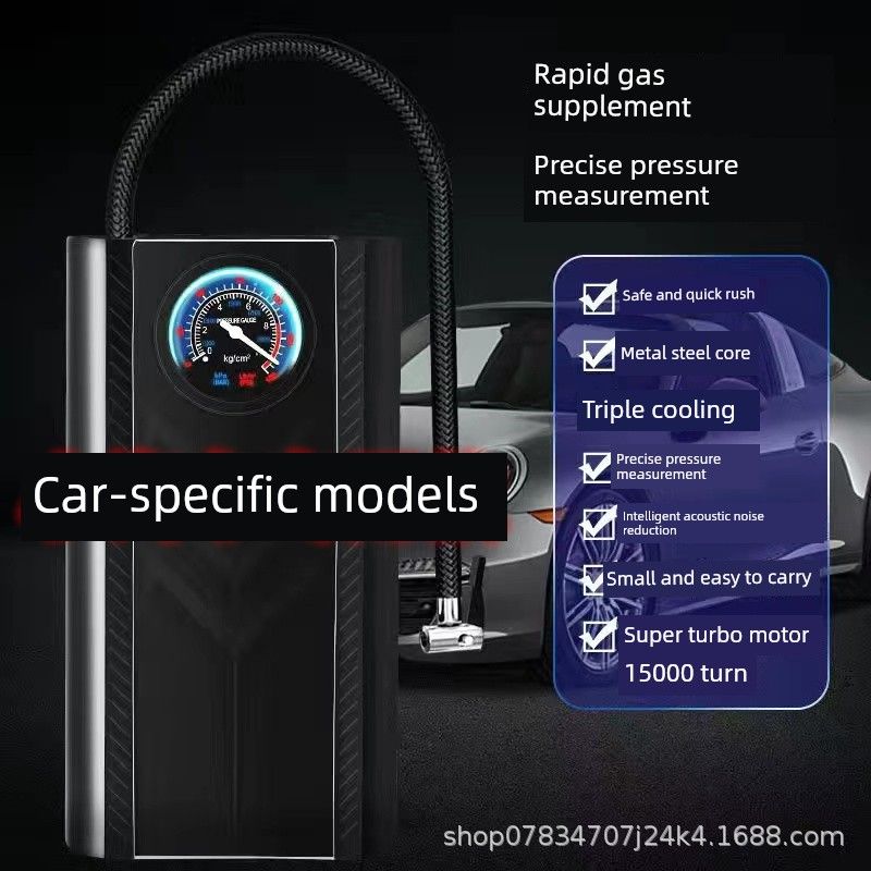 Wireless Vehicle Air Pump Car Portable Car Electric Tire Electric Car Motorcycle Automatic Air Pump Black Mini Car