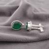 Green Onyx Gemstone 925 Sterling Silver Handmade Jewelry Stylish Cufflinks 0.6" CL-1-17
