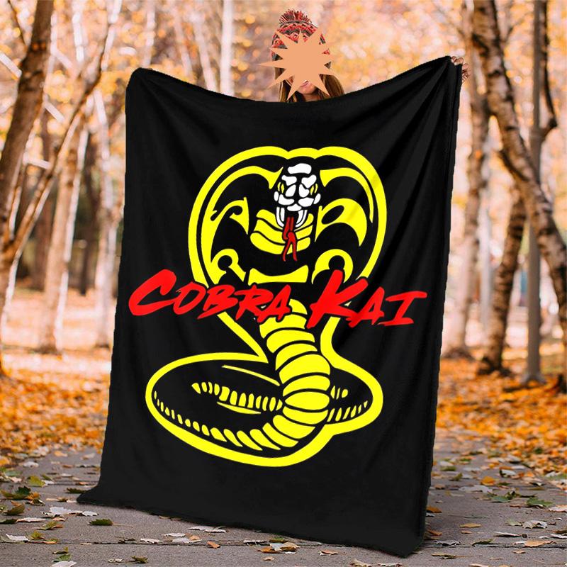 Cobra Kai Flannel Blanket Soft Warm All-Season Throw, Design for Camping, Car Travel, Hiking Sofa, Bed, Office Perfect Gift for Parties