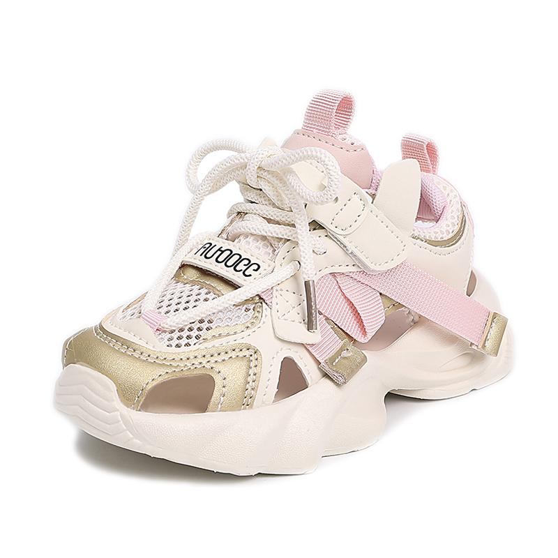 

Spring Mesh Breathable Childrens Sports Shoes Lightweight Shock-absorbing Sports Shoes Campus Soft Casual Shoes 26 розовый