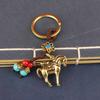 3.1*2.9cm Copper Feng Shui Wealth Key Ring 2026 Year Of Chinese Zodiac Horse Lucky Pendant Keychain Bag Charm Jewelry Gift