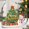Heart-Shaped Christmas Ornament - "Merry Christmas" with Golden Lettering, Snowman & Tree Design, Christmas Decorations, Christmas Table Decoration