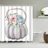 Shower Curtain Set Watercolor Pumpkins Halloween Thanksgiving Pumpkin Fall Serios Polyester Waterproof Shower Curtains Decor