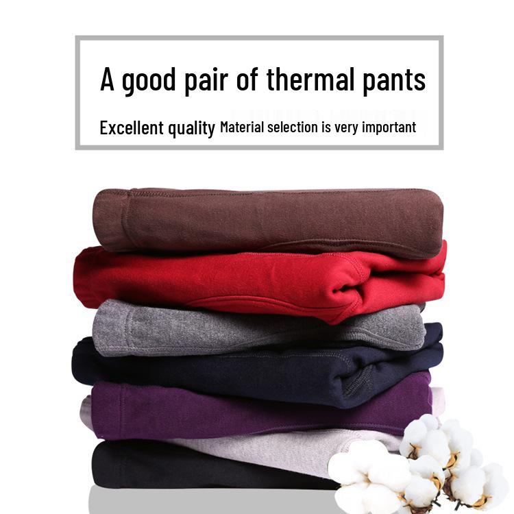 2025 Men's High-Waisted Pure Cotton Long Johns – Autumn/Winter Loose Base Layer for Middle-Aged & Elderly – Thin Warm Thread Pants