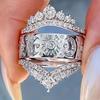 Classic Copper Alloy Zircon Ring Ladies Jewelry Wedding Promise Party Gift