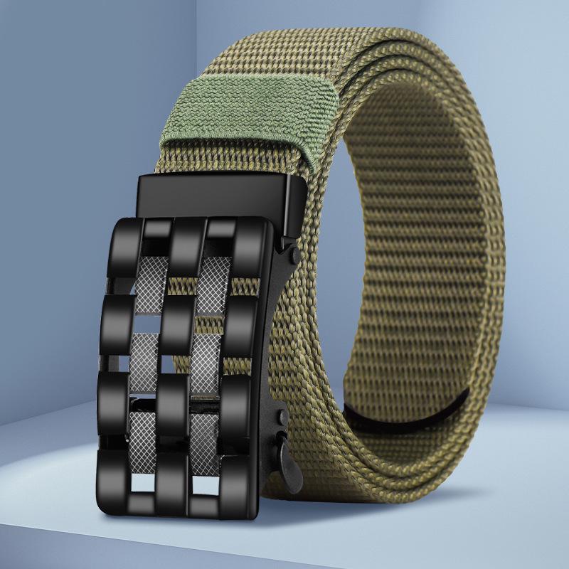

Men s Versatile Automatic Buckle Leather Belt for Jeans, Military, and Casual Wear 120 cm армия зеленый