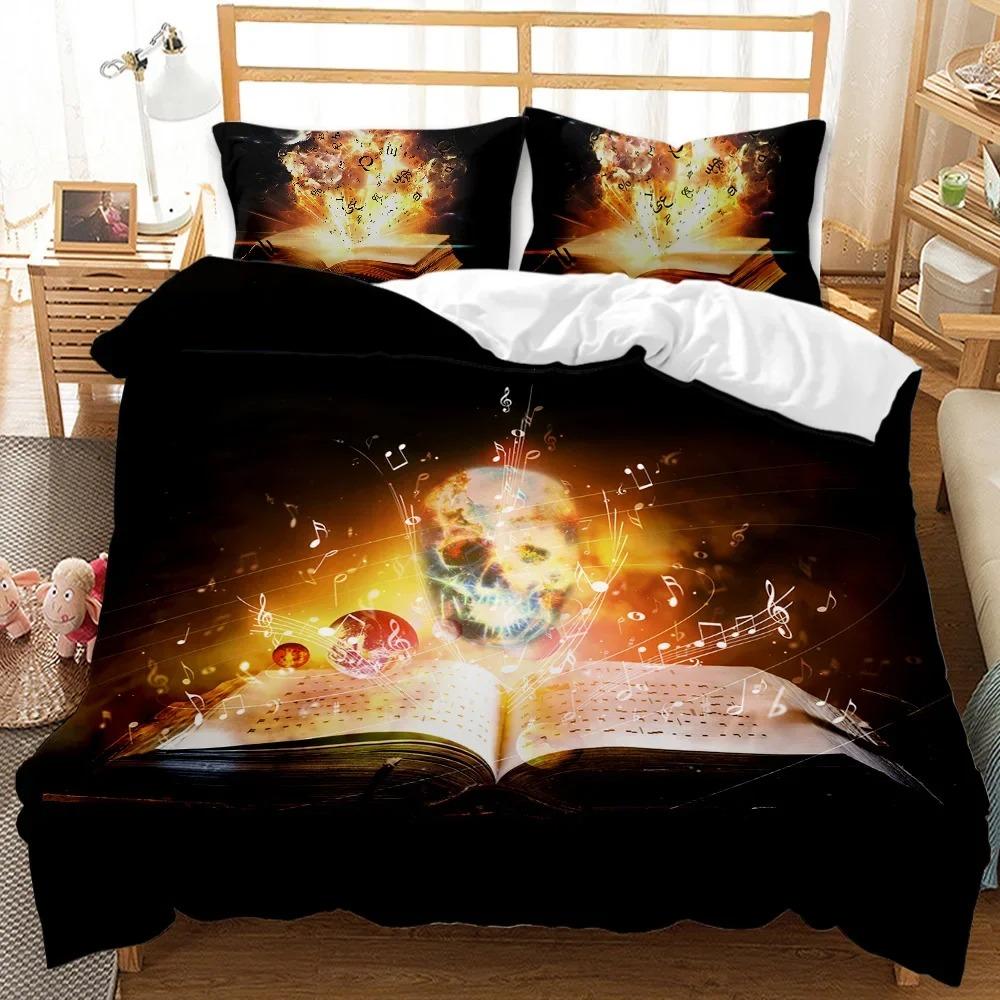 Musiknoten Bettbezug Set Einzel Doppel King Size Polyester Bettwäsche für Kinder Jungen Mädchen mit Kissenbezug