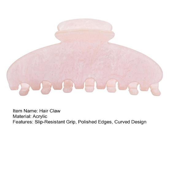Hair Claw No Slipping Acetate Sheet Strong Grip Medium Size Back Head Hair Clip Large Arc Design Shark Hair Claw Versatile Hair
