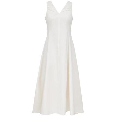 Women's V-Neck Sleeveless Mid-Length Dress