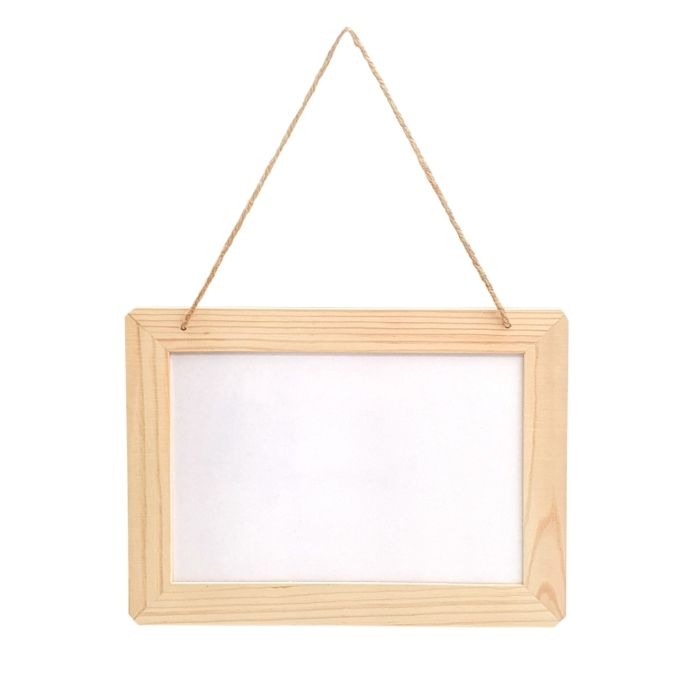Ardoise - Naturel - A suspendre - Cadre bois - 25x18,5cm - Décoration murale
