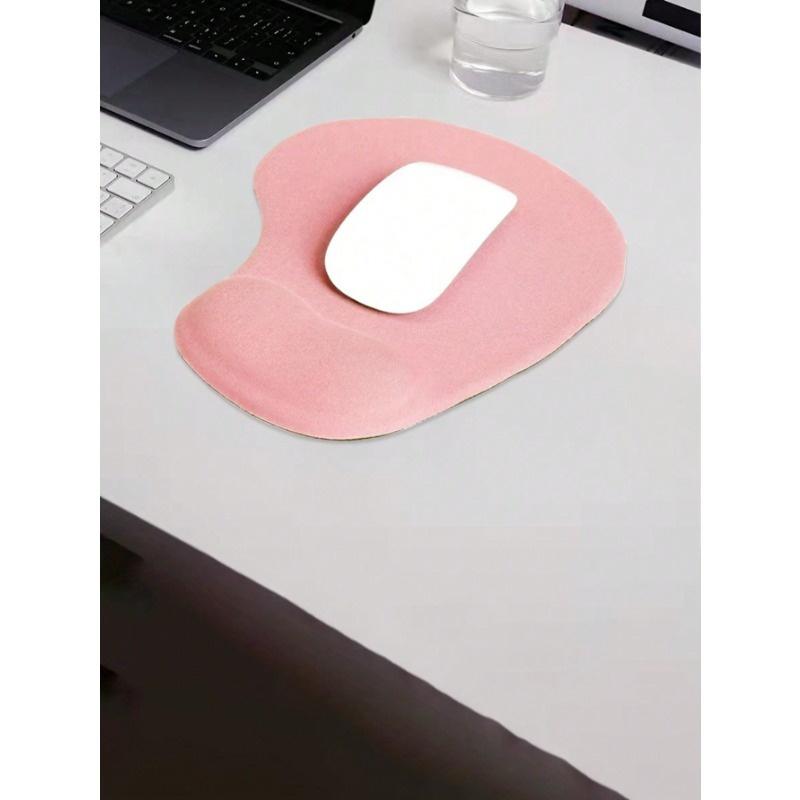 

1pc Silicone Comfortable Thickened Anti-Slip Wrist Rest Mouse Pad With 3D Stereo Effect, Suitable For Office Light Pink разноцветный