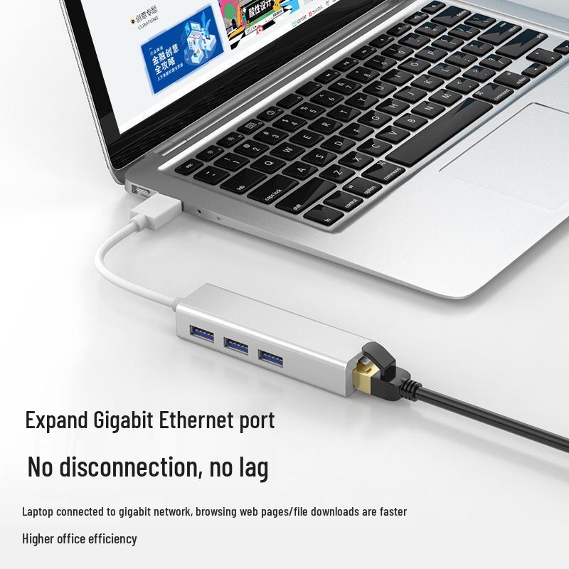 Type-C to Ethernet Adapter: USB to RJ45 Gigabit Network Card