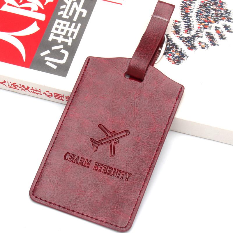 Thick Leather Airplane Boarding Pass Creative Travel Suitcase Tag Checked in Luggage Tags Cute Luggage Tag Address Name Lable
