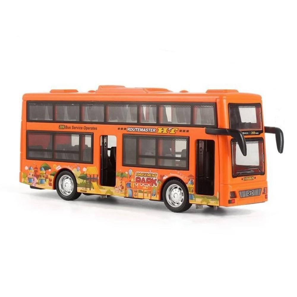 Friction Powered Double Decker Bus Model Light Music Sightseeing Bus Model  Kids Student