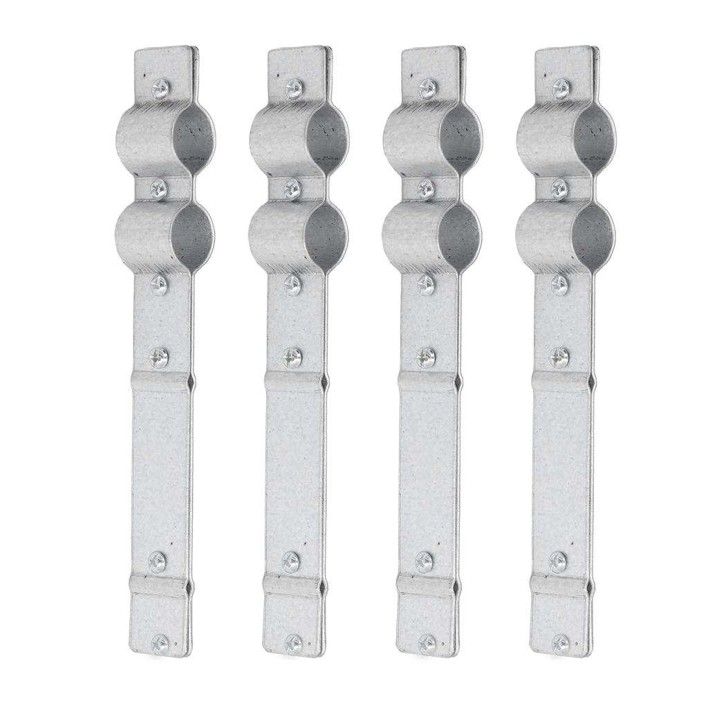 U Tube Clamp 4 Sets Aluminized Zinc Corrosion Resistant Durable Water Pipe Clamp for Chicken Farm Hennery