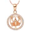 Rose Gold Color Twelve Constellations Zircon Pendant Necklace Female Jewelry