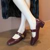 Superficie morbida può essere indossata due volte~ scarpe Mary Jane con tacco spesso da donna bocca chiara fibbia a una parola cinturino scarpe singole primavera e autunno