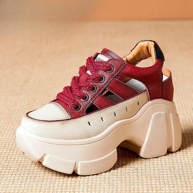 Pappas Nya Strandcasual Svampskor Tjocksulade Höjdökande Utskurna Sandaler