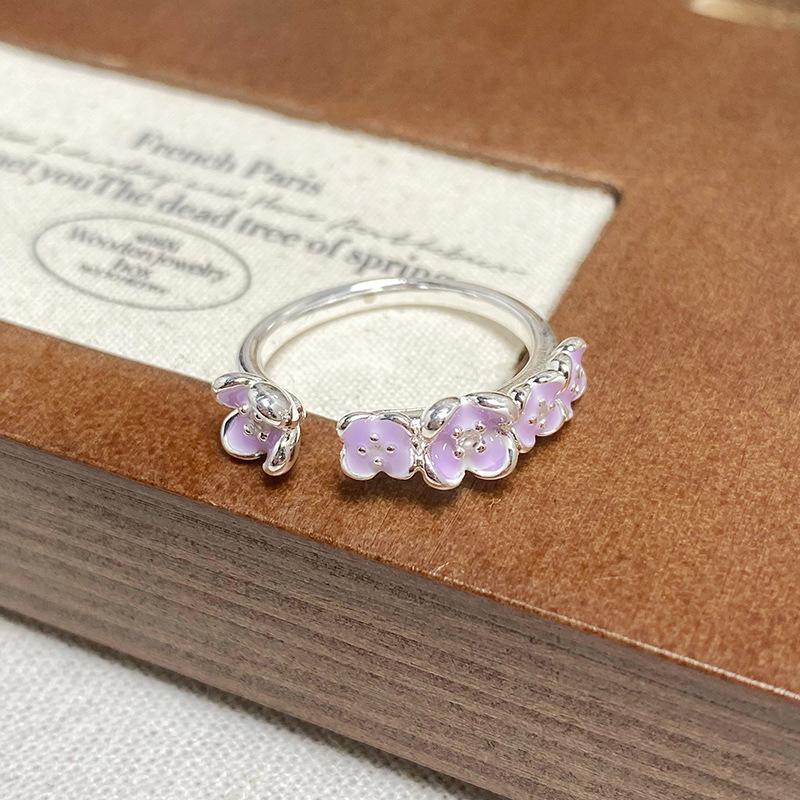 [Qixi Festival Romance] Purple Enamel Dripping Oil Zir*****Pening Ring Butterfly Personality Sweet Dream Niche Ring