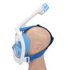 Full Face Snorkel Goggles Liquid Silicone PC Anti Fog Anti Leak 180 Degree Panoramic View Snorkeling Face Cover Blue S M