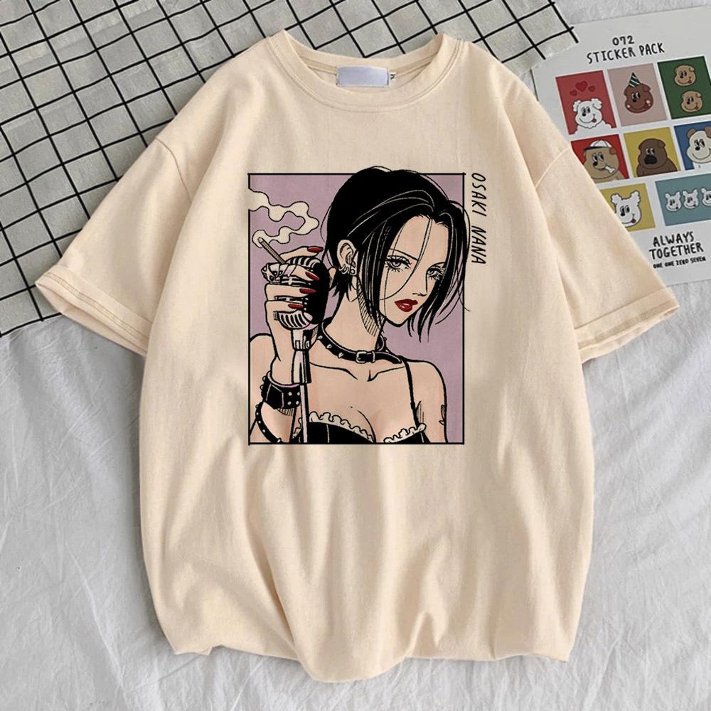 Nana Anime tshirt teen Psychedelic Breathable Grunge Comfortable top tees Pastel aesthetic Psychedelic Digital korean clothes