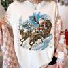 Retro Santa Sleigh Christmas Tee, Vintage Holiday Night Shirt