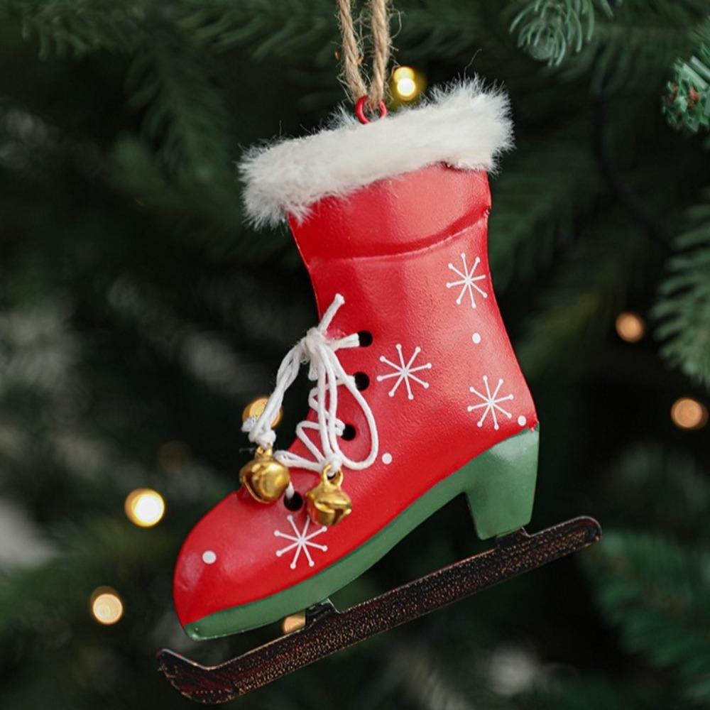 Iron Craft Christmas Ornament Boot Stocking and Hat Designs Delicate Christmas Decoration Handmade Hangging