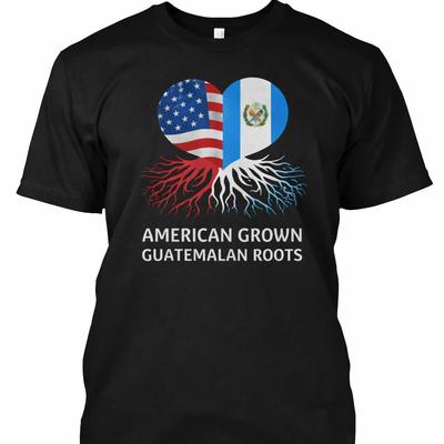 Amerikanisch gewachsen Guatemalische Wurzeln Shirt Erbe Herz Flagge Grafik T-Shirt