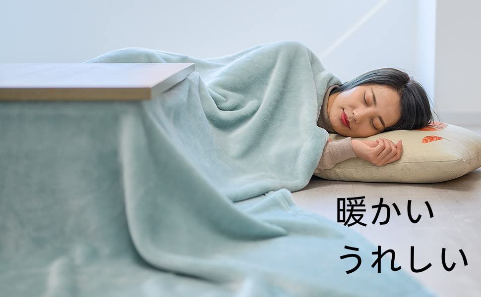 Dura-dry Kotatsu Comforter, Thin, Space-Saving, Square, Flannel Fabric, Anti-Static, Warm, Non-Shedding, 180*180cm