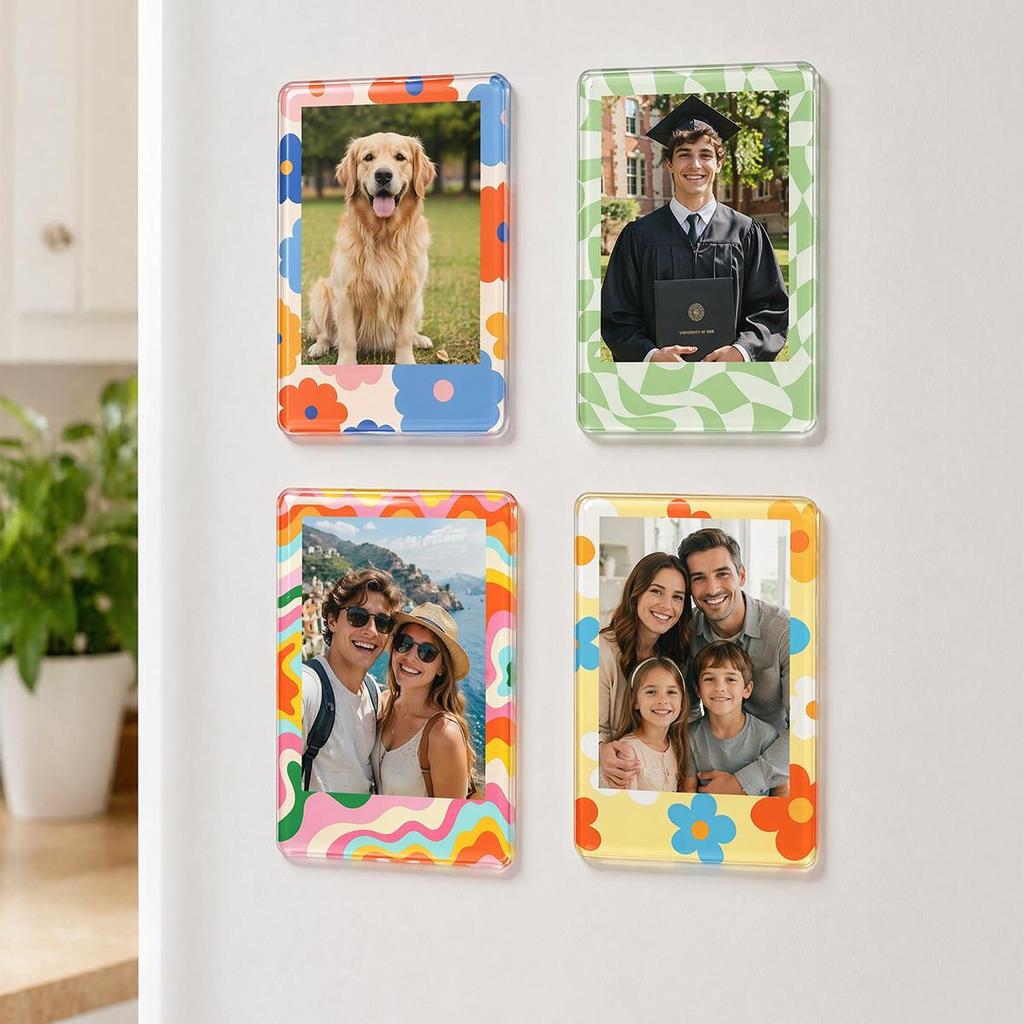 Personalisierter Kühlschrankmagnet mit Foto, Personalisierter Bildmagnet, Niedliche Wohnküchen-Dekoration, Angepasster Kühlschrankmagnet,