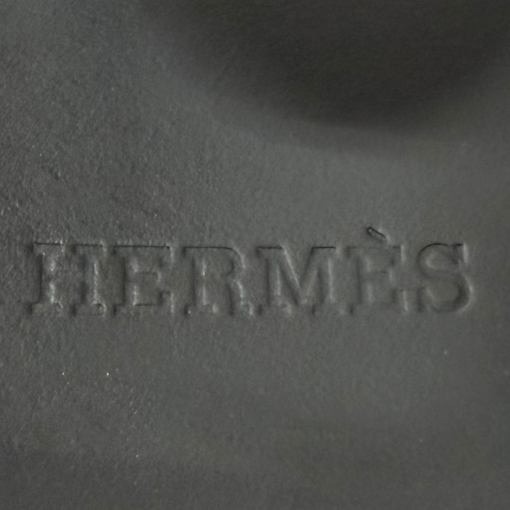 Great HERMES Sandals Geek strap black leather Women 37 RG231219Z Used