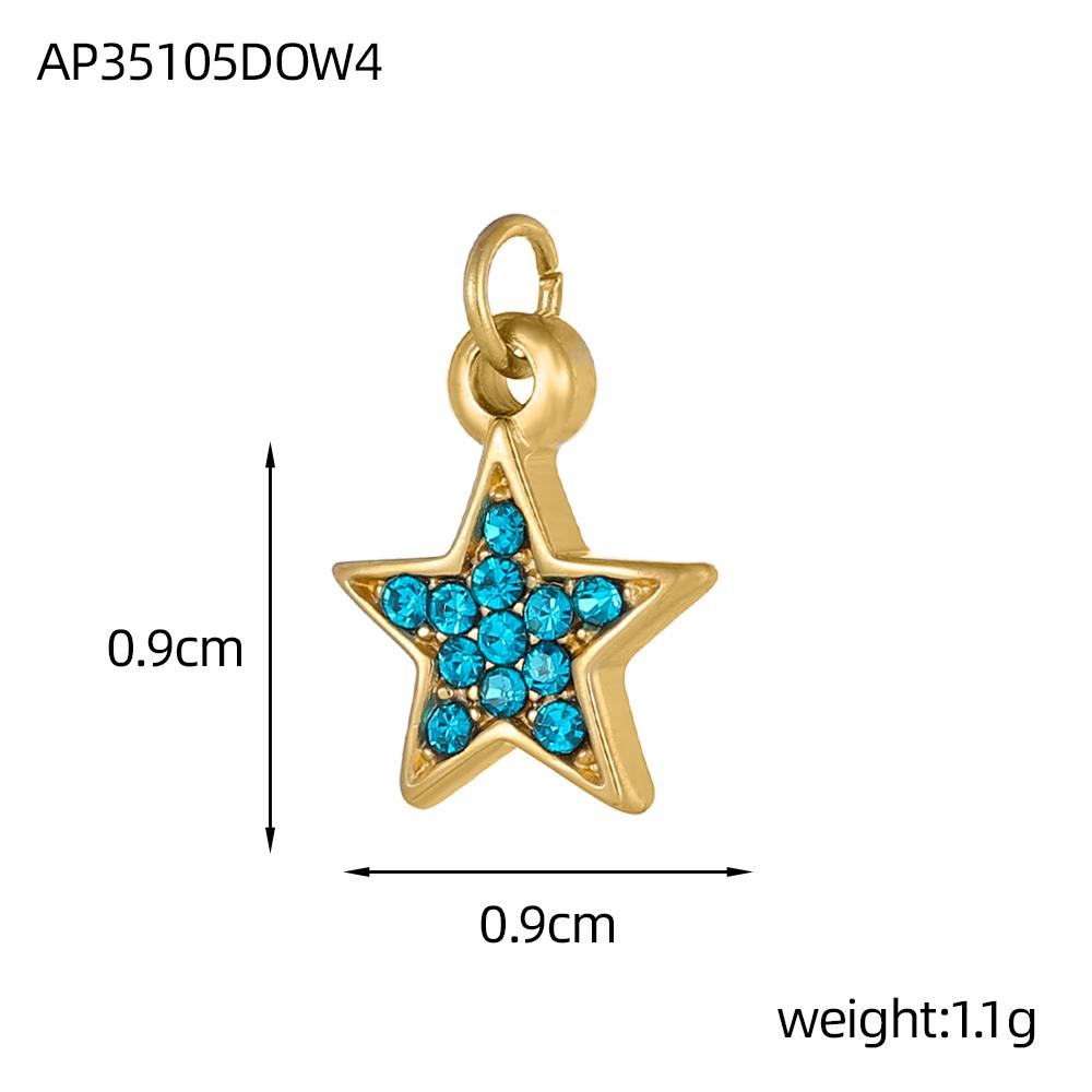 CARLIDANA Stainless Steel Charms Gold Plated Fashion Zircon Star Pendant Charms DIY Necklace Bracelet Accessories for Women
