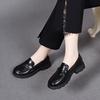 Women's spring new college style round head small leather shoes one pedal comfortable flat shoes single shoes