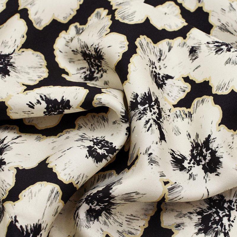 Zhaojun 2026 S/S Printed Mulberry Silk 3/4 Sleeve Tie-Waist Dress