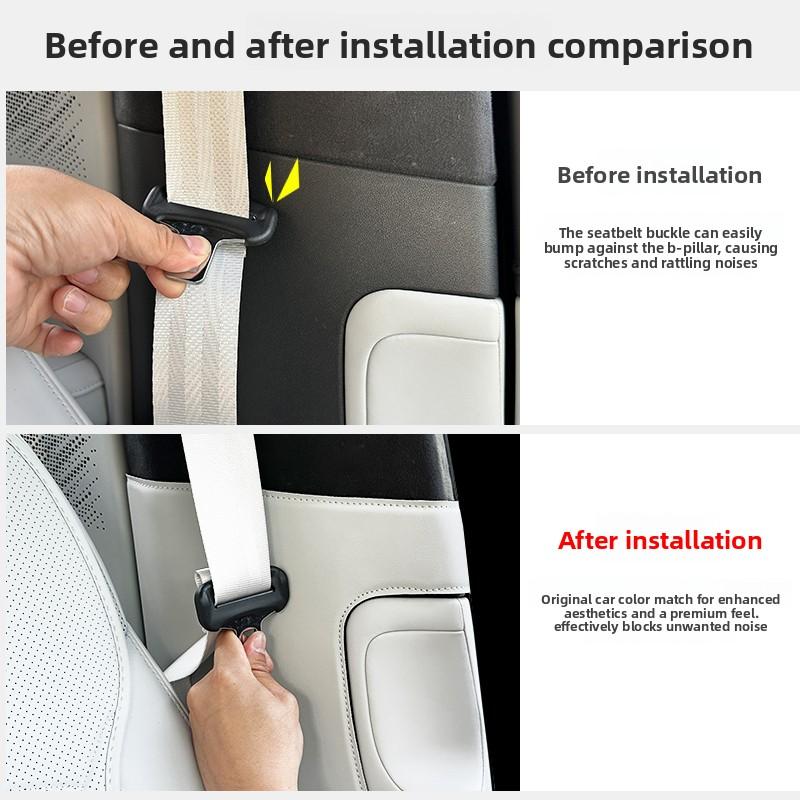 2Pcs Seat Belt Collision Sticker for XPENG G6 2026 B-pillar Protective Pad Leather Scratch Resistant Center Pillar Pad