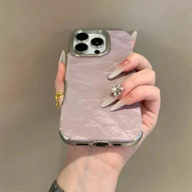 Luxury Leather Cortex Phone Cases For iPhone 11 12 13 14 15 16 Pro Max Plus Soft Silicone Shockproof Bumper Cases Cover