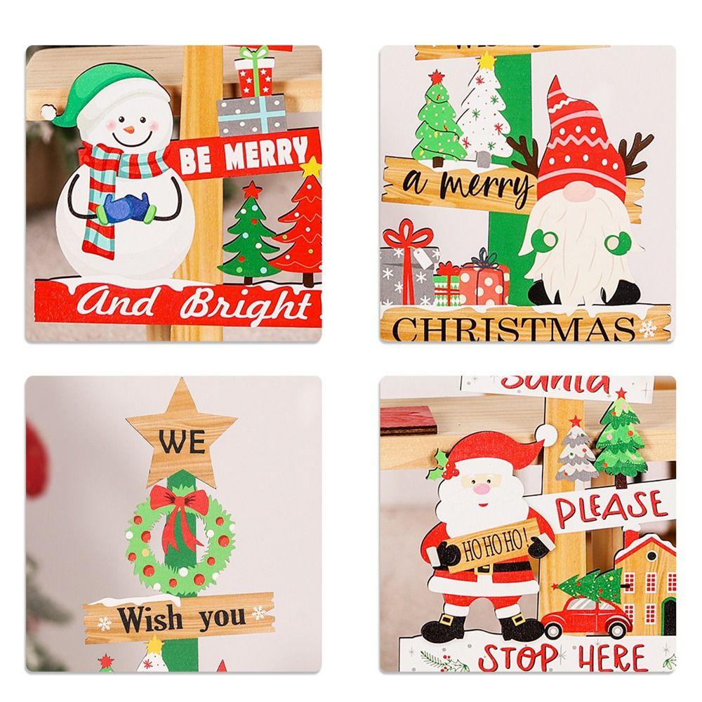 3Pcs/set Household Christmas Wooden Ornaments Creative Christmas Decoration Tabletop Ornamen