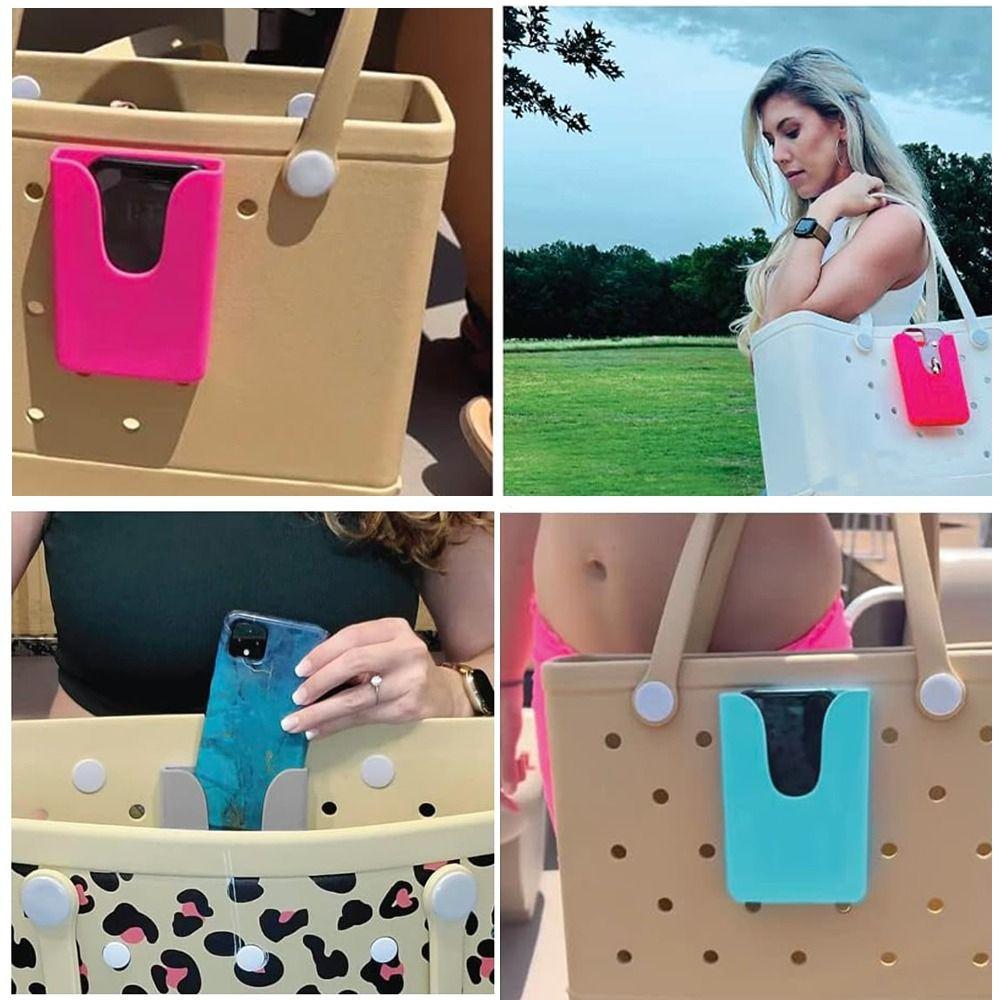 Tragbarer Gummi-Handyhalter Charm-Zubehör Kompatibel mit Taschen Einlegezubehör DIY Handy-Sonnenbrillenetui für Taschen