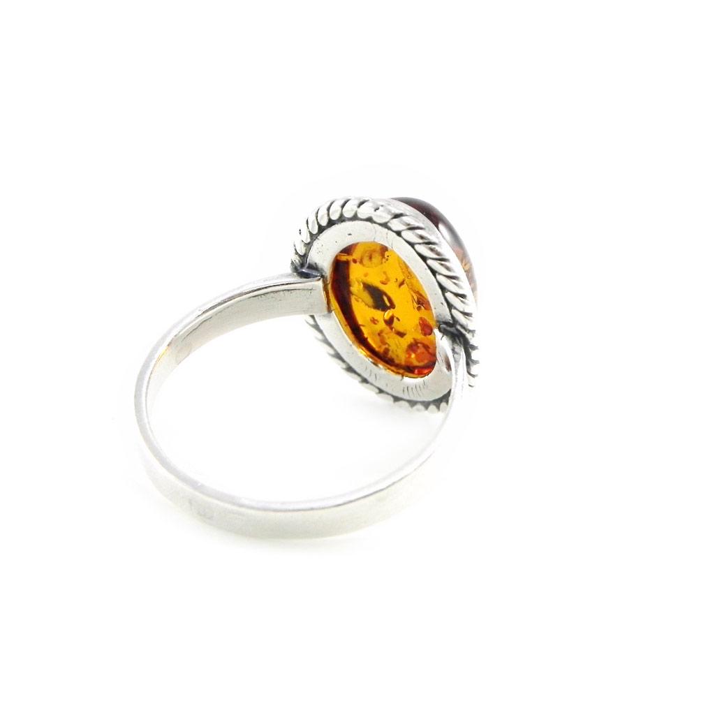 Amber 'Inspiration' Silver Ring