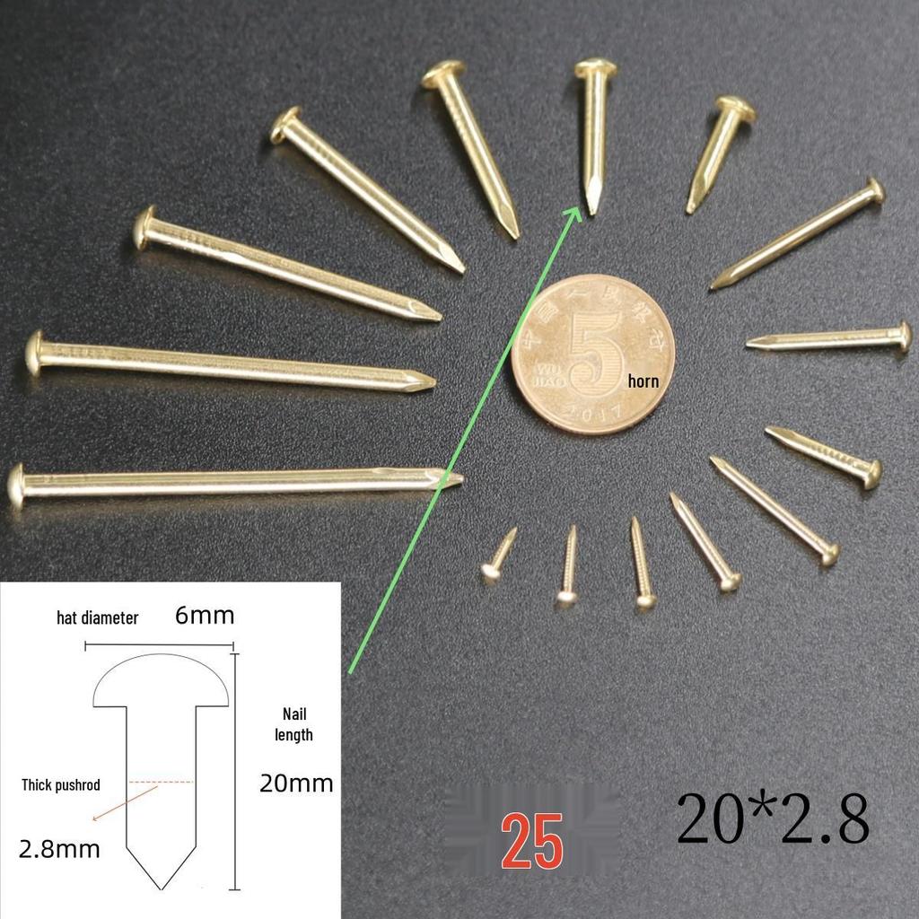 Round Head Brass Nails for DIY Projects and Picture Hanging