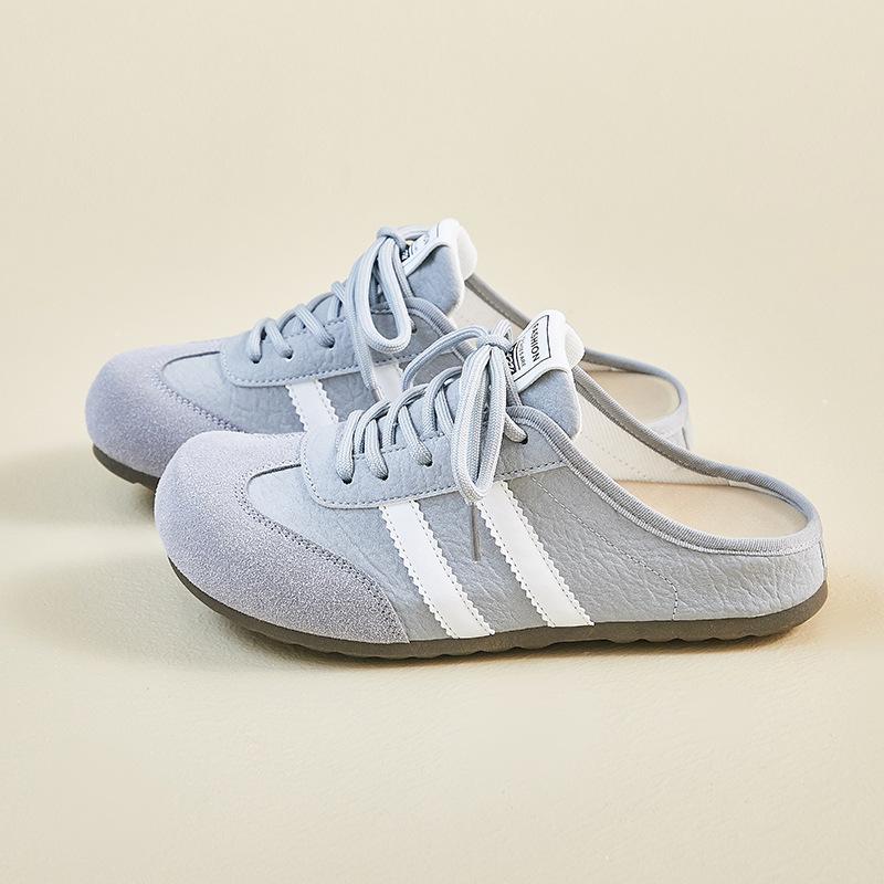 Damenschuhe 2026 Sommer Neue Mode Bequem Rutschfest Schnürung Halb-Slipper Atmungsaktiv Absatzsteigerung Plateau Freizeitschuh